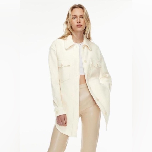 Aritzia Wilfred Ganna Vegan Leather Shirt Jacket - Picture 1 of 6